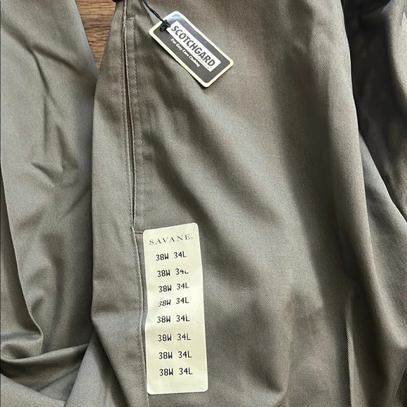 NWT Savane Scotchgard Olive Green Pants Men’s Size 38x34 - Picture 4 of 11